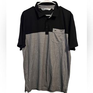 Travis Mathew Pima Cotton Color-Block Polo Shirt Size L Preppy Collar Sports